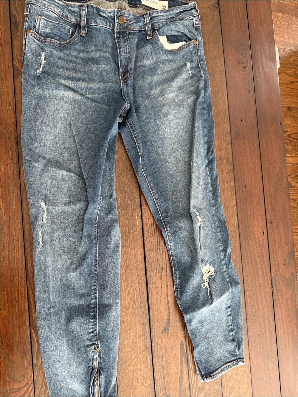 Pistola Anais Zip Cuff Skinny Jeans Women’s Size 30 Distressed Ankle Denim
